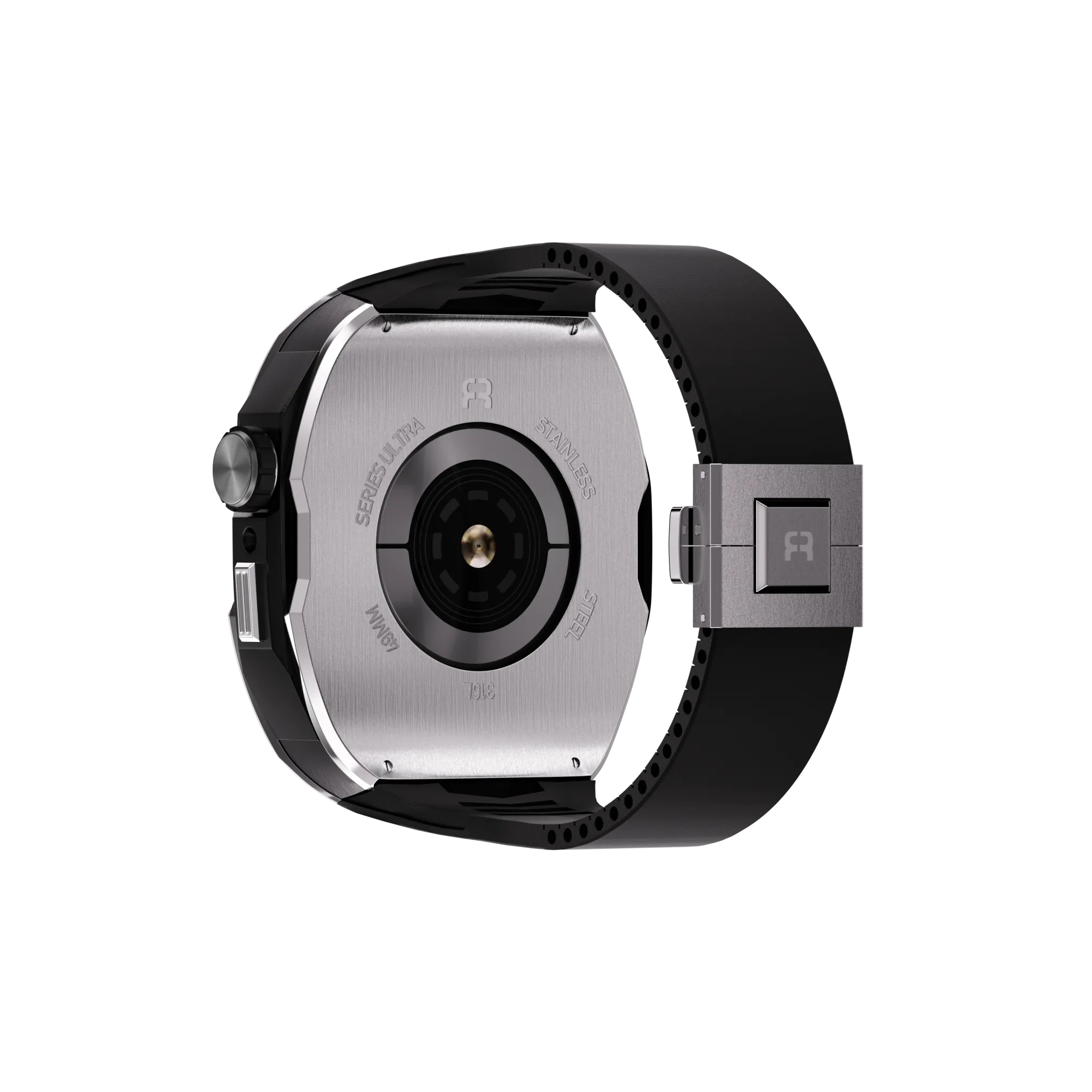 Reqior Funda con correa de goma Apple Watch 45mm (plateado)