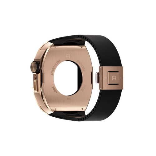 Reqior Apple Watch 45mm Case with Rubber Strap (Rose Gold)