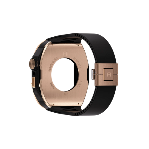 Reqior Funda con correa de goma Apple Watch 45mm (rosa dorado/negro)