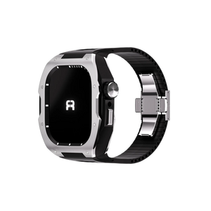 Reqior Funda con correa de goma Apple Watch 45mm (plateado)