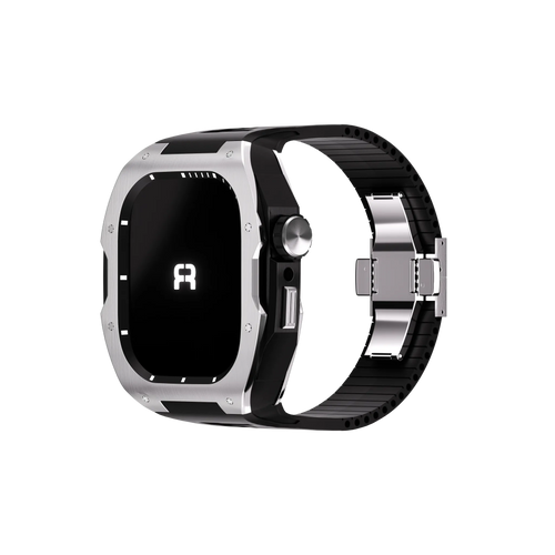 Reqior Funda con correa de goma Apple Watch 45mm (plateado)