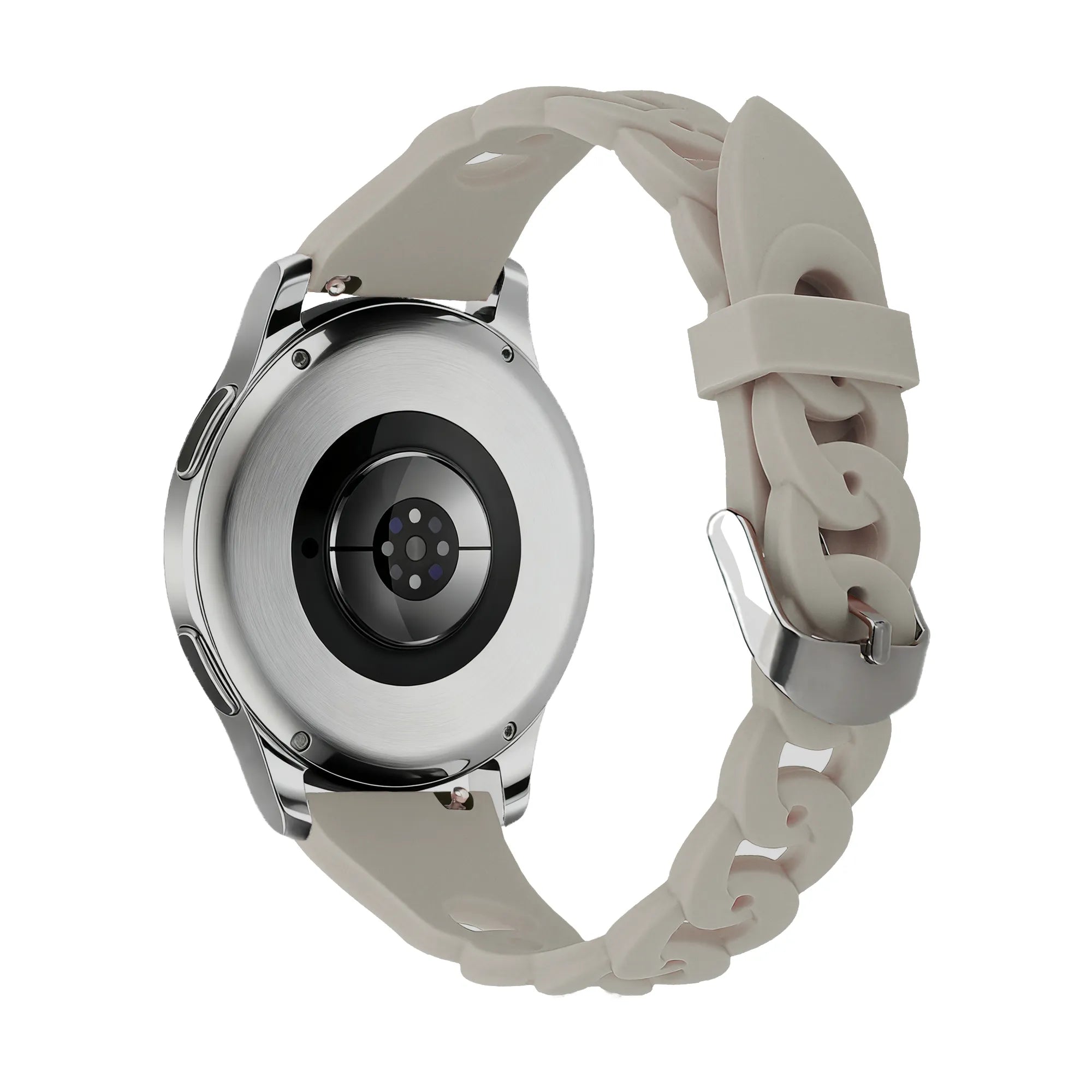 Bandz Oozoo Smartwatch 20mm Silicone Strap 'Chains' (Light Grey)