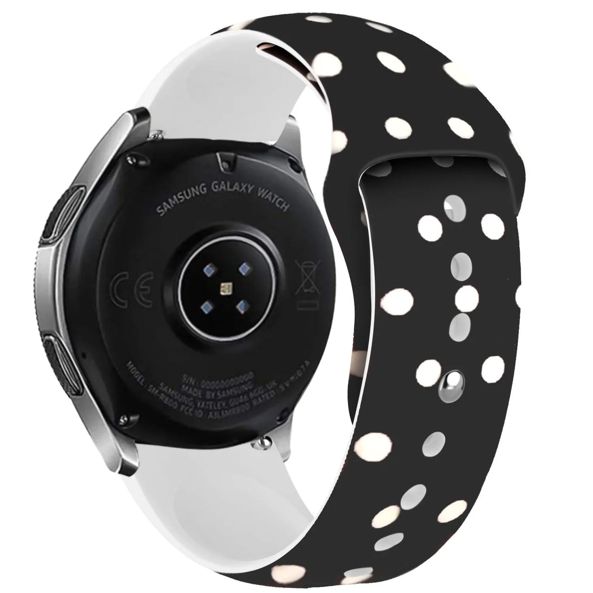 Print Silicone Strap, on a watch, 3/4 rear view