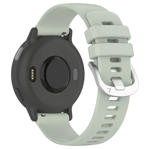 Silicone Classic Strap, light green, on a watch, 3/4 rear view