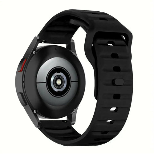 Outdoor Silicone Strap, black, on a watch, 3/4 rear view