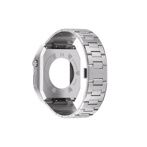 Reqior Funda con correa de acero 'Nautilus' Apple Watch 45mm (plateado)