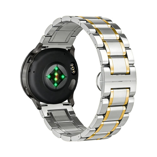 Bandz Correa acero con eslabones 'Deluxe' Garmin Vivoactive 5 (plateado/dorado)