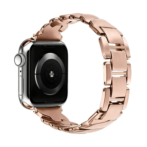Bandz Correa acero premium 'Twisted' Apple Watch (rosa dorado)