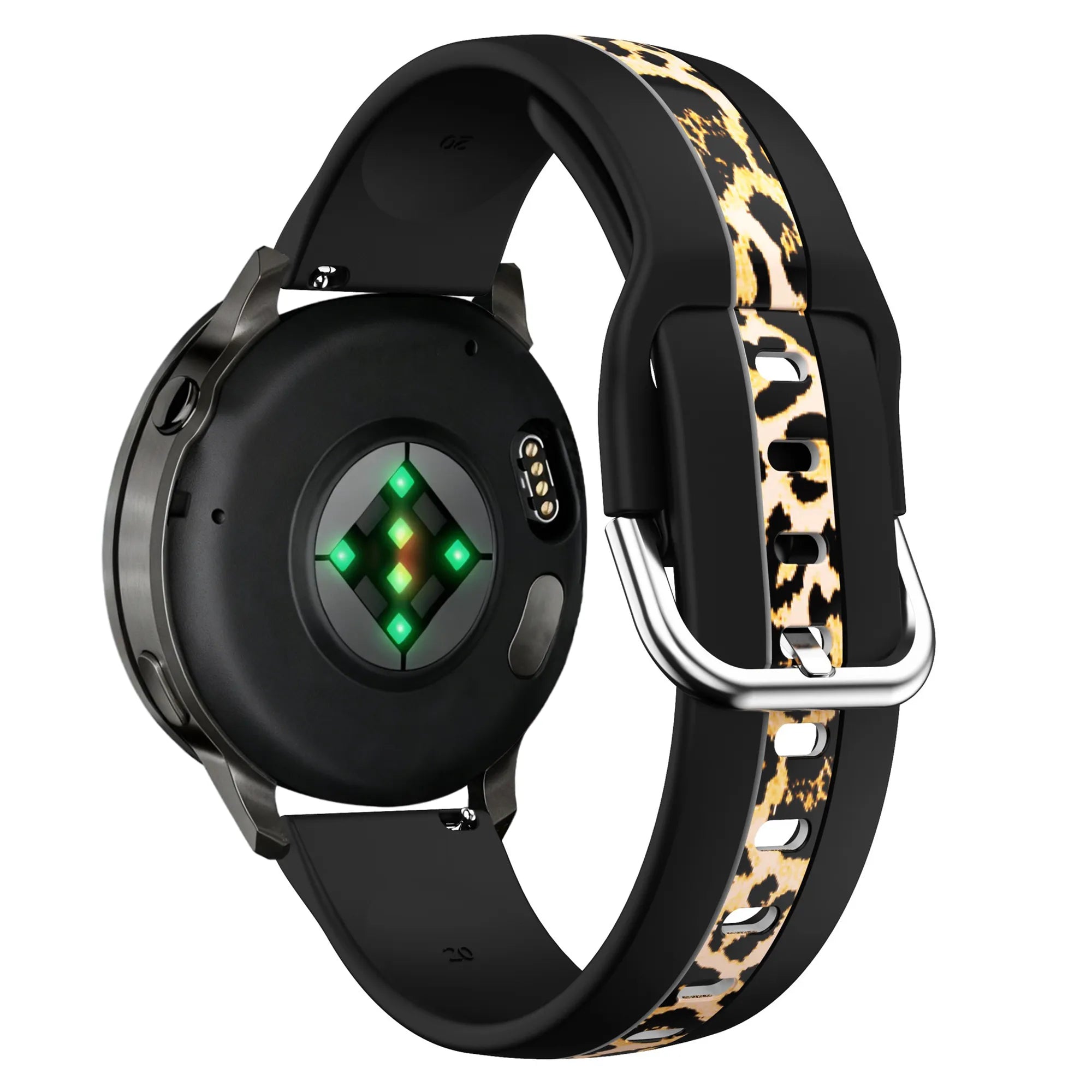 Bandz Correa leopardo 'Doble' Actyve Smartwatch 20mm (negro)