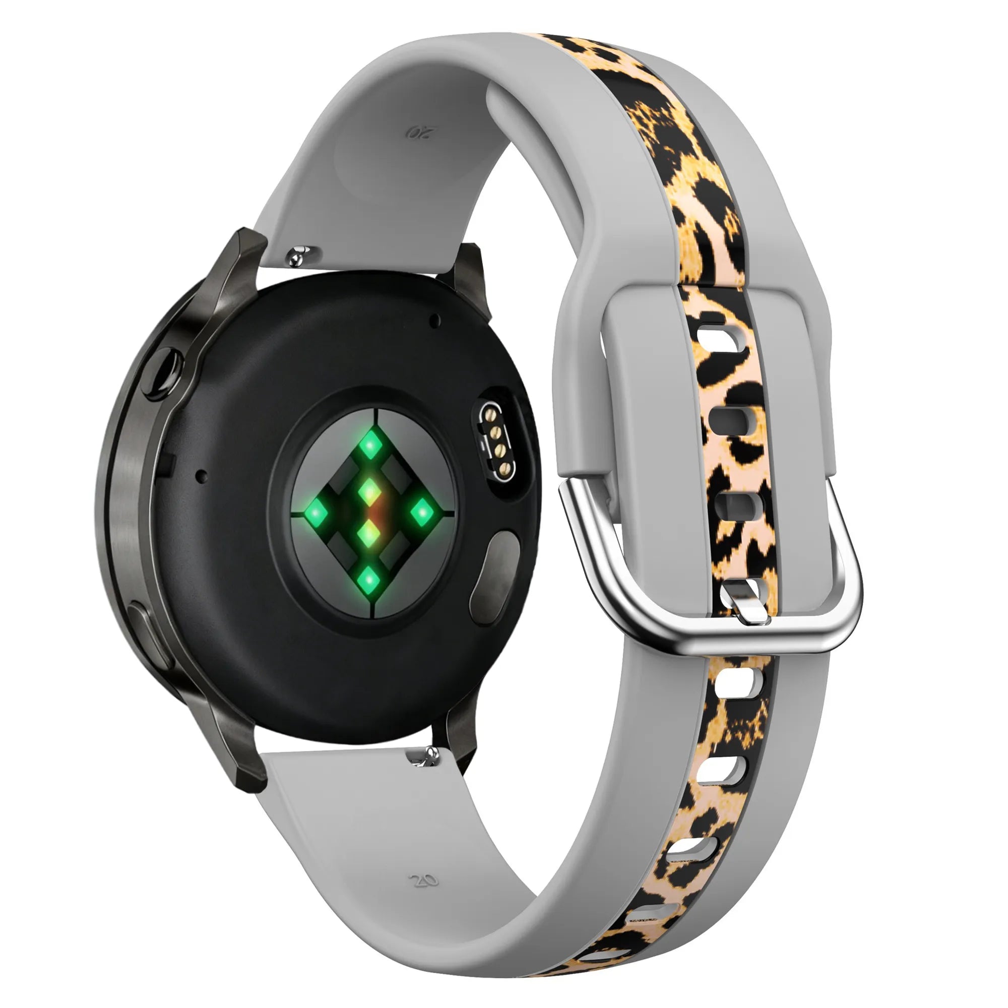 Bandz Amazfit Bip 3 Dual Leopard Strap (Light Grey)