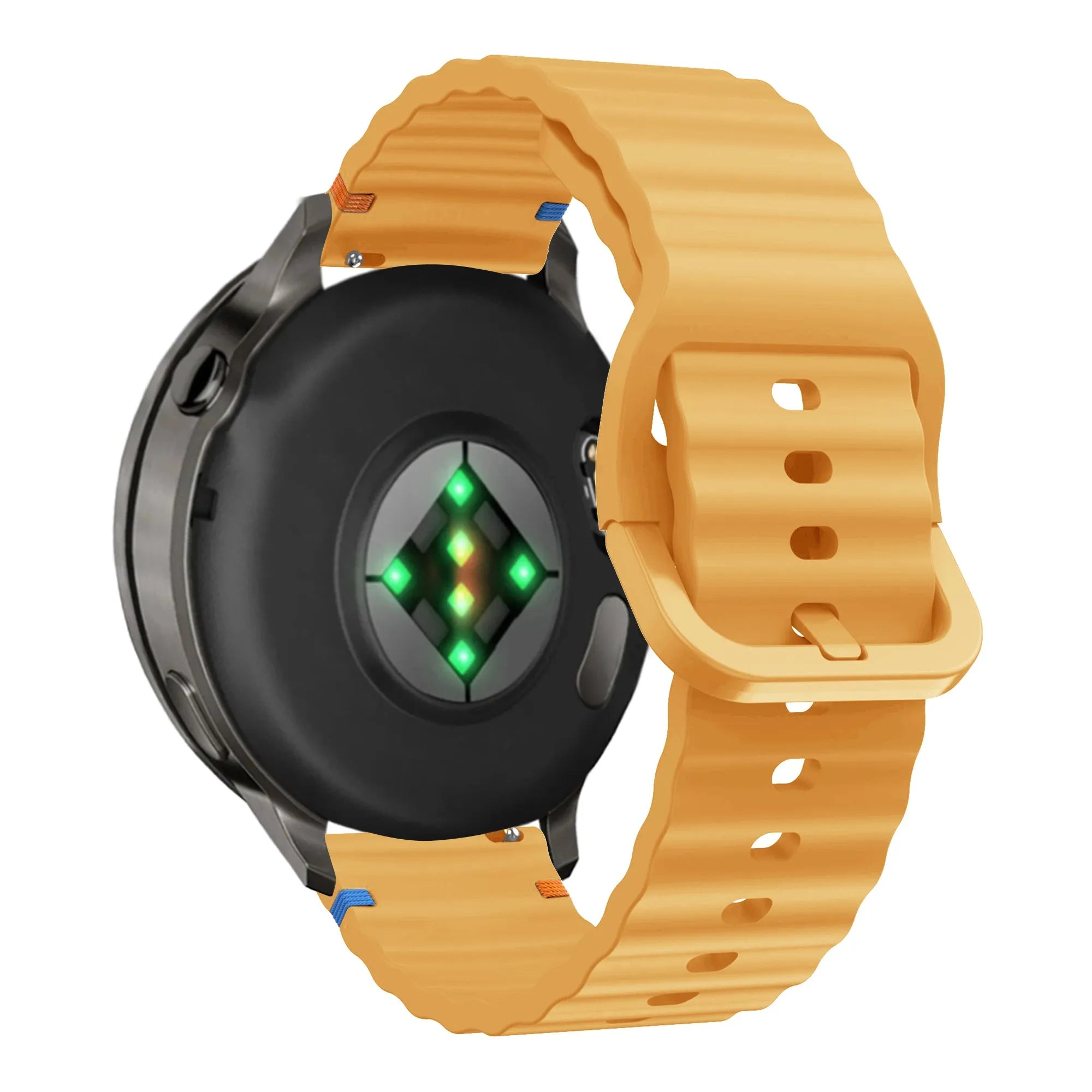 Bandz Garmin Forerunner 265s Silicone Strap 'Wave' (Dark Yellow)