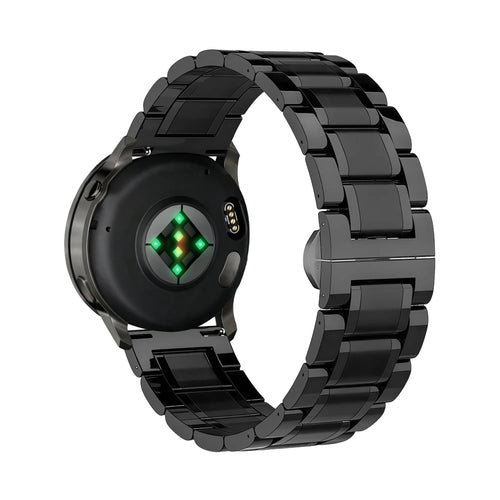 Bandz Garmin Forerunner 245 Steel Link Strap 'Deluxe' (Black)