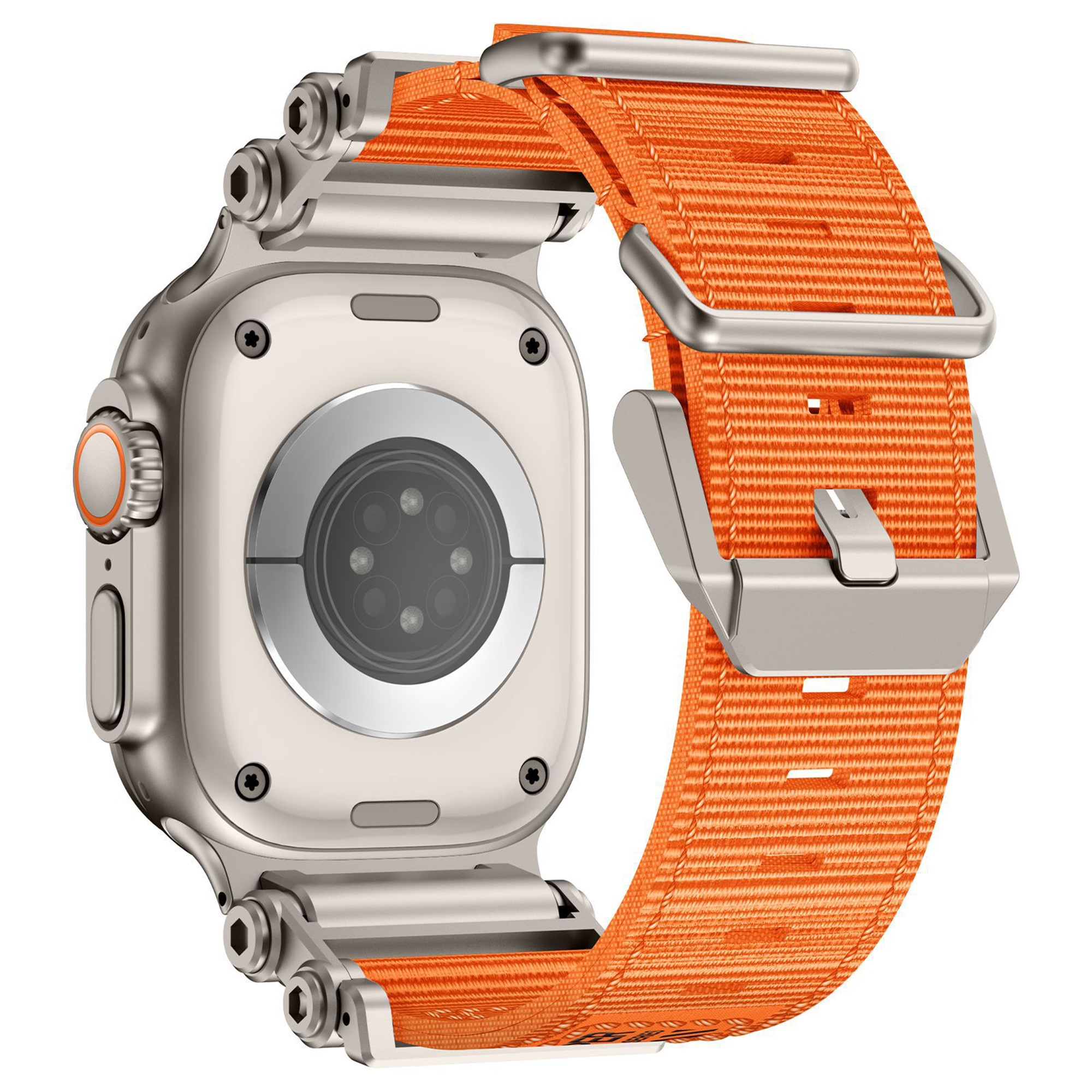 Bandz Correa nylon 'Explorer' Apple Watch Ultra (naranja/titanio)