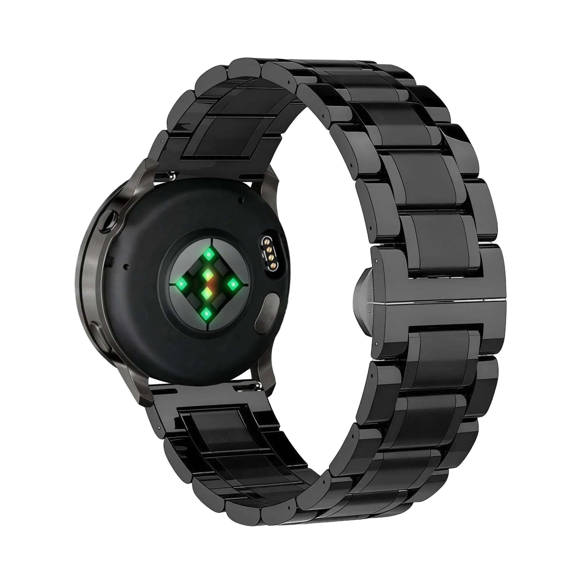 Bandz Garmin Forerunner 265s Steel Link Strap 'Deluxe' (Black)