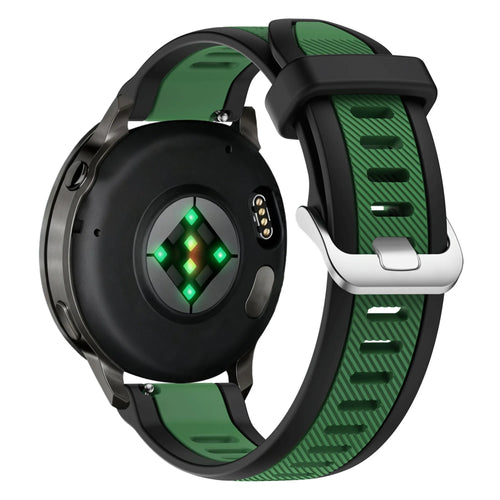 Bandz Garmin Vivoactive 5 Dual Buckled Sport Strap (Black/Green)