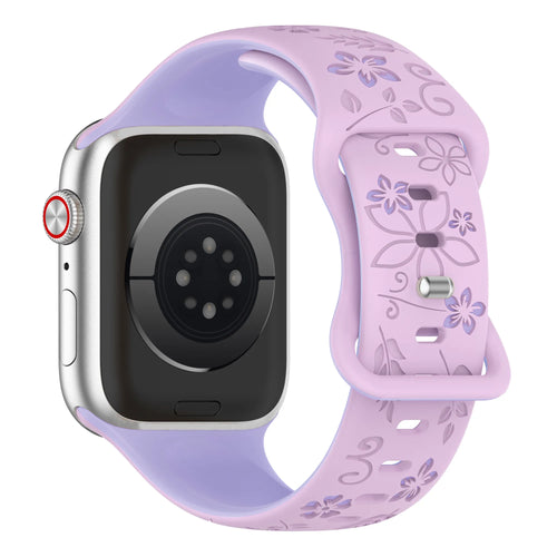 Correa silicona con flores Apple Watch (lila/púrpura)