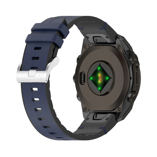 Correa cuero híbrida Garmin Forerunner 965 (azul)