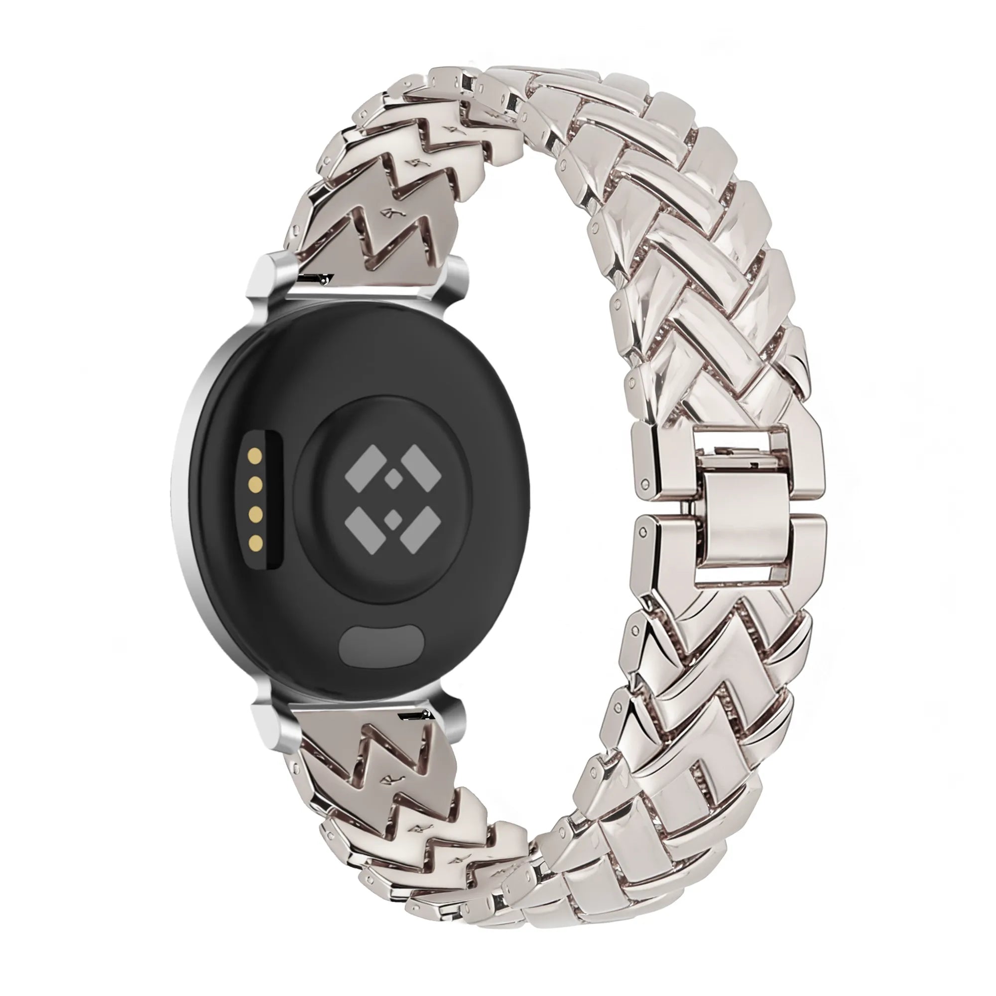 Bandz Correa metálica 'V-Type' Pebble Round 2 - 14mm (blanco estrella)