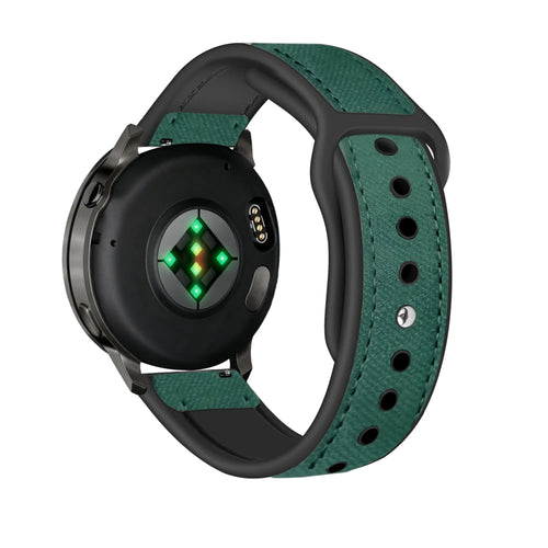 Bandz Correa cuero 'Híbrida' Garmin Venu 4 - 45mm (verde)