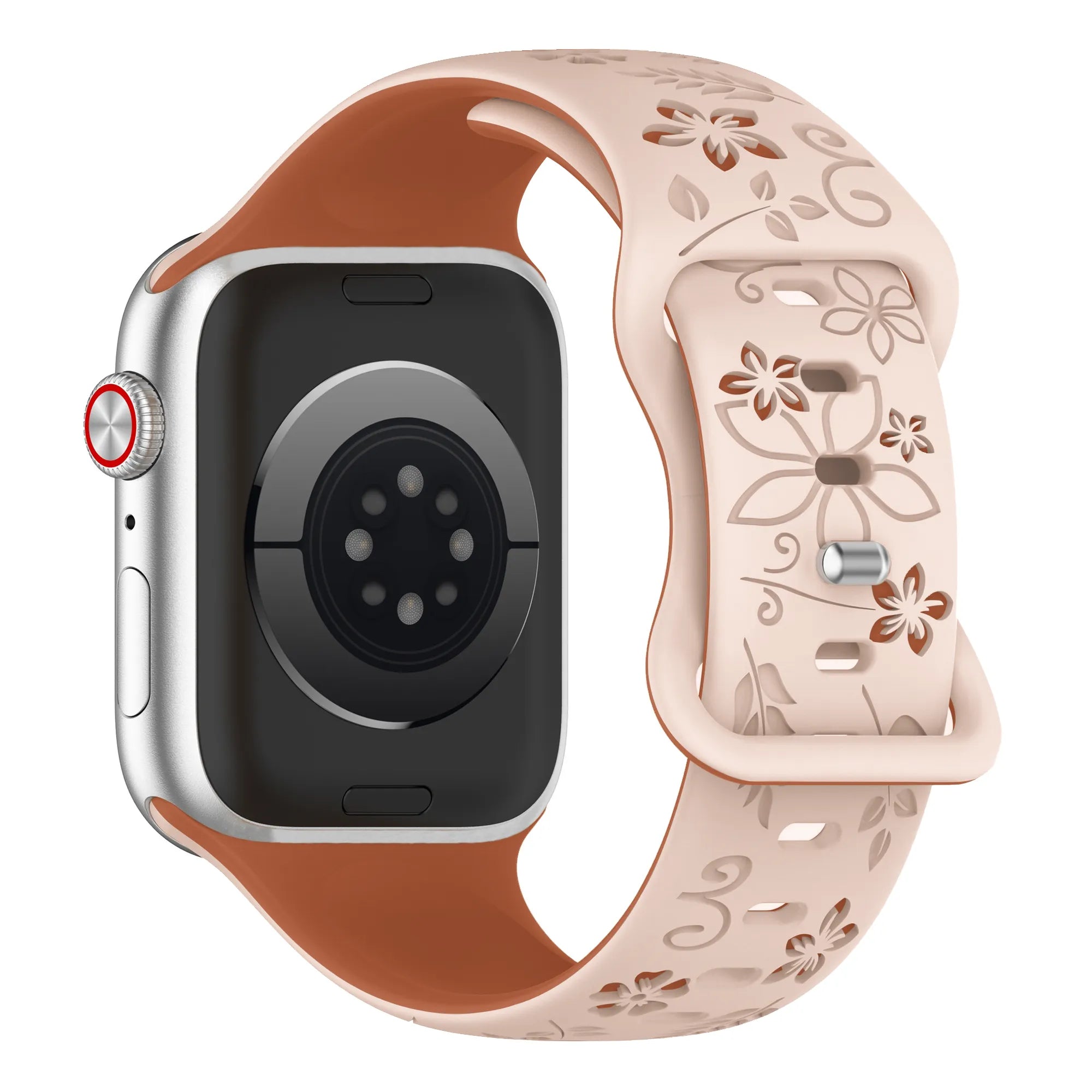 Correa silicona con flores Apple Watch (milk tea/marrón)
