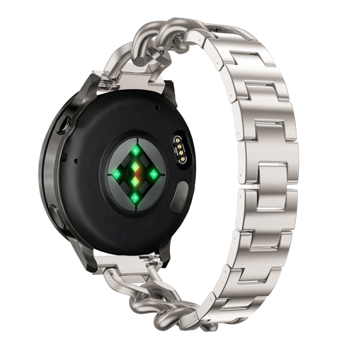 Metal Strap 'Chains', starlight, on a watch, 3/4 rear view