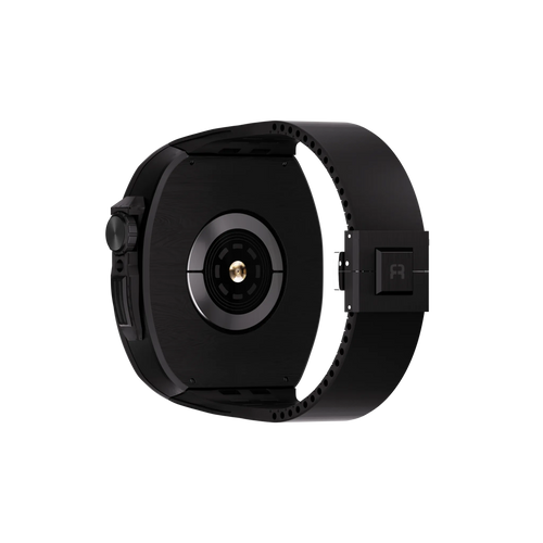Reqior Funda de polímero con correa de goma Apple Watch 45mm (carbón negro)