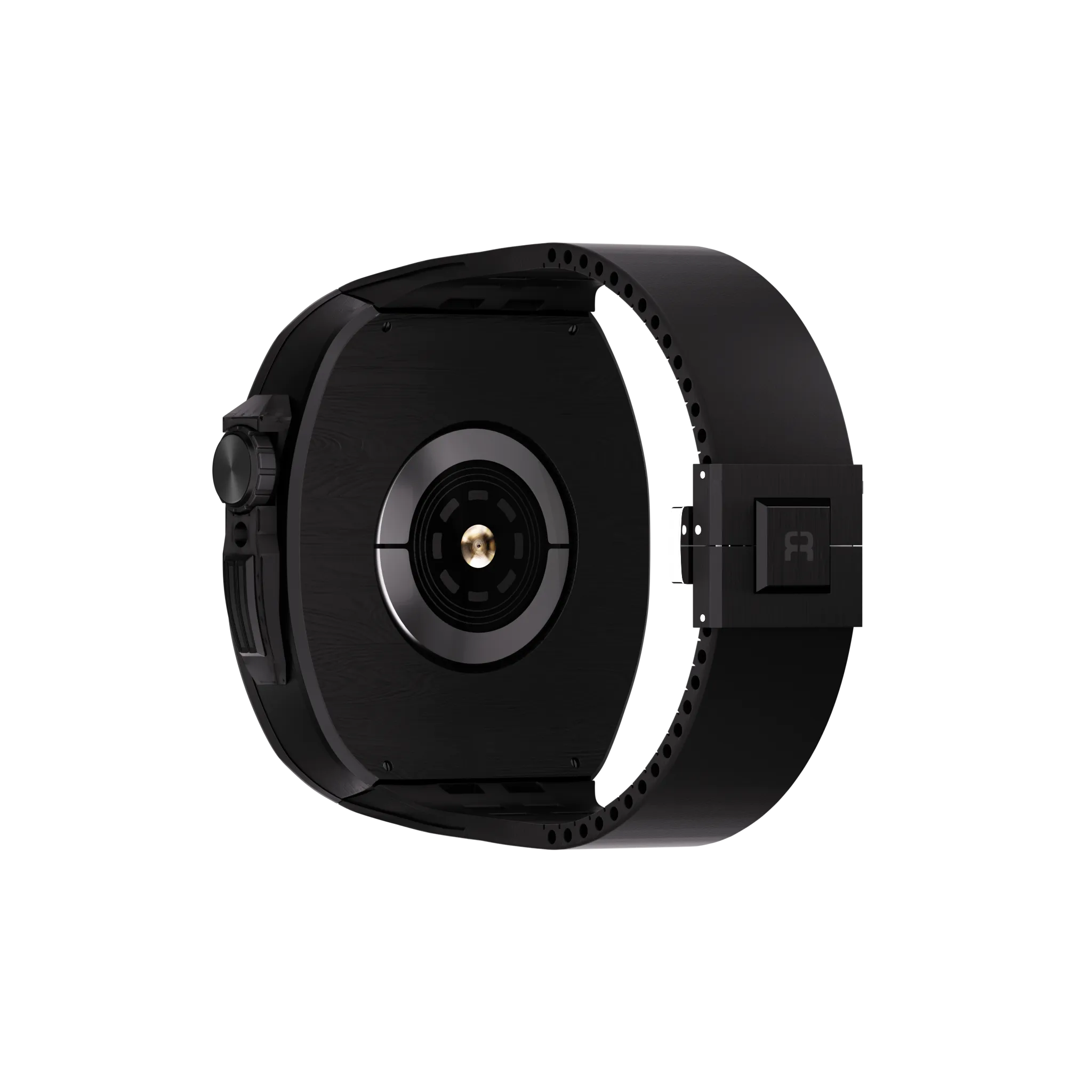 Reqior Funda de polímero con correa de goma Apple Watch 45mm (carbón negro)