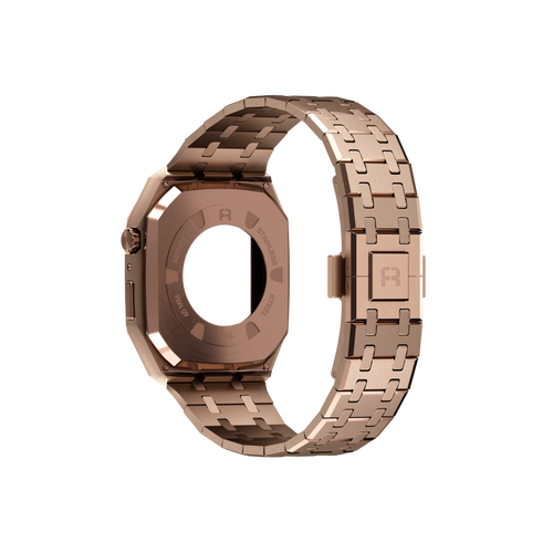 Reqior Funda con correa de acero Apple Watch 45mm (rosa dorado)