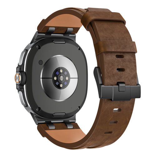 Correa cuero sólida Samsung Galaxy Watch 9 - 44mm (marrón oscuro)