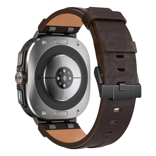 Correa cuero sólida Samsung Galaxy Watch Ultra 2 (marrón café)