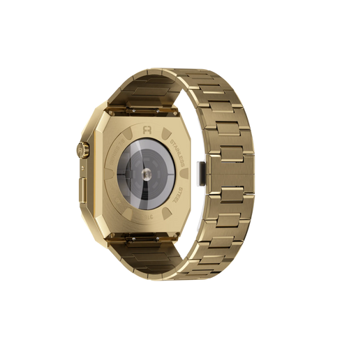 Reqior Funda con correa de acero 'Nautilus' Apple Watch 45mm (dorado)