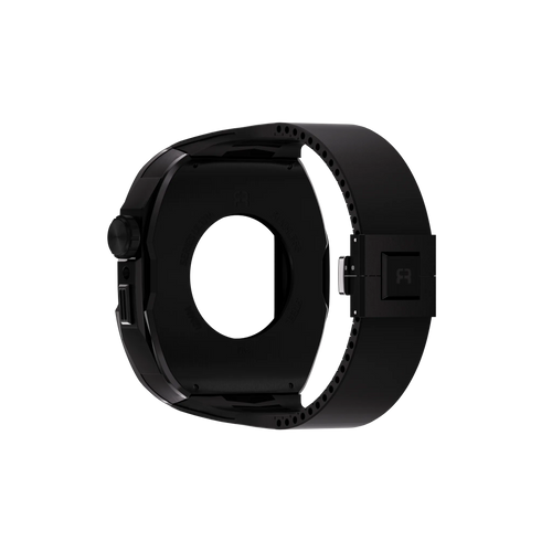 Reqior Funda con correa de goma Apple Watch 45mm (negro)