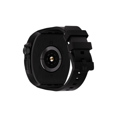 Reqior Apple Watch 45mm Polymer and Metal Case with Rubber Strap (Black)