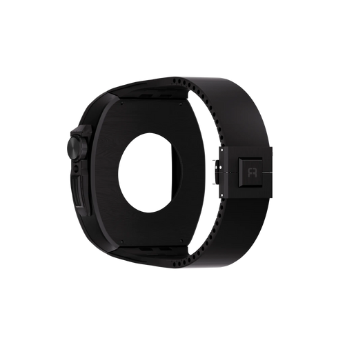 Reqior Funda de polímero con correa de goma Apple Watch 45mm (carbón negro)