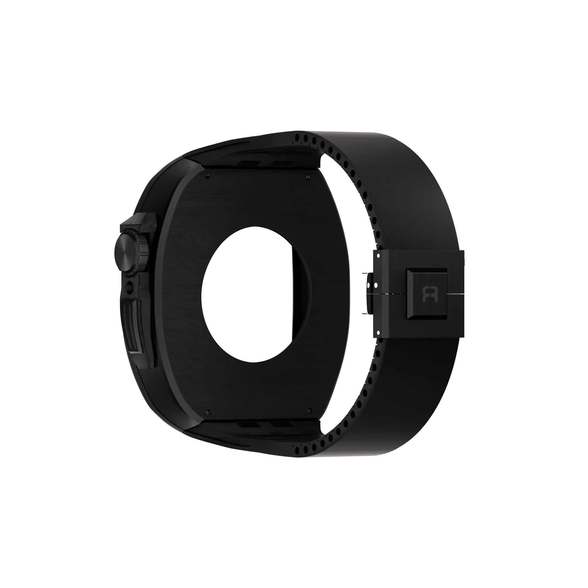 Reqior Funda de polímero con correa de goma Apple Watch 45mm (carbón negro)
