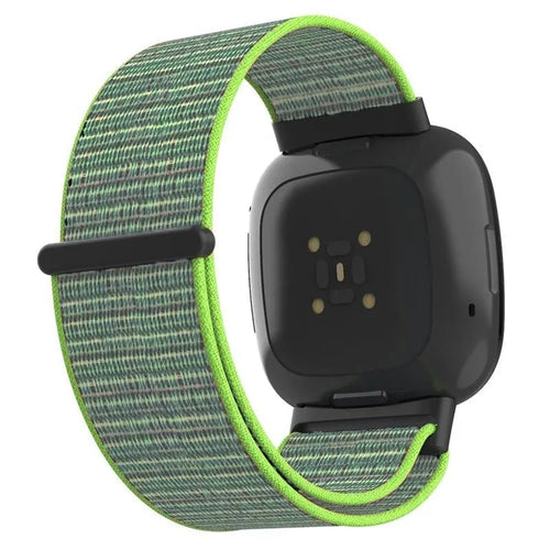 Nylon Strap, lime, on a watch, 3/4 rear view