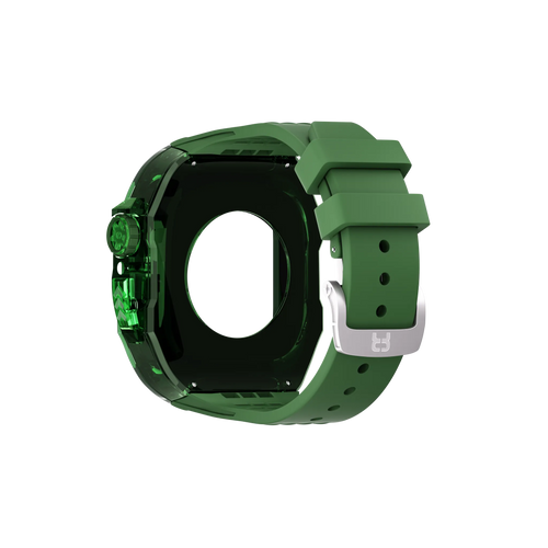 Reqior Funda de polímero con correa de goma Apple Watch 45mm (verde)