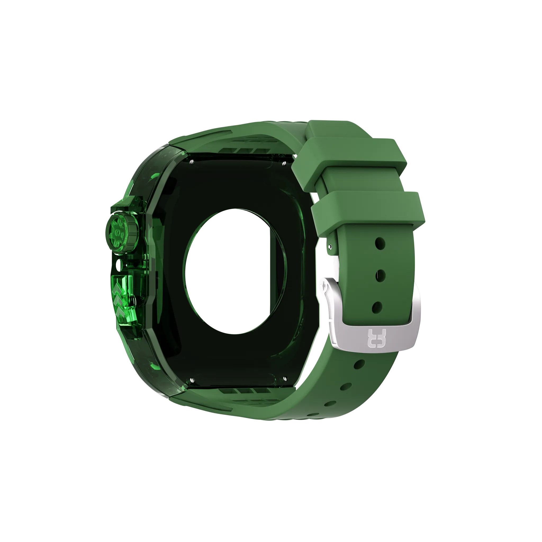Reqior Funda de polímero con correa de goma Apple Watch 45mm (verde)