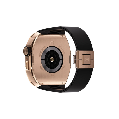 Reqior Apple Watch 45mm Case with Rubber Strap (Rose Gold)