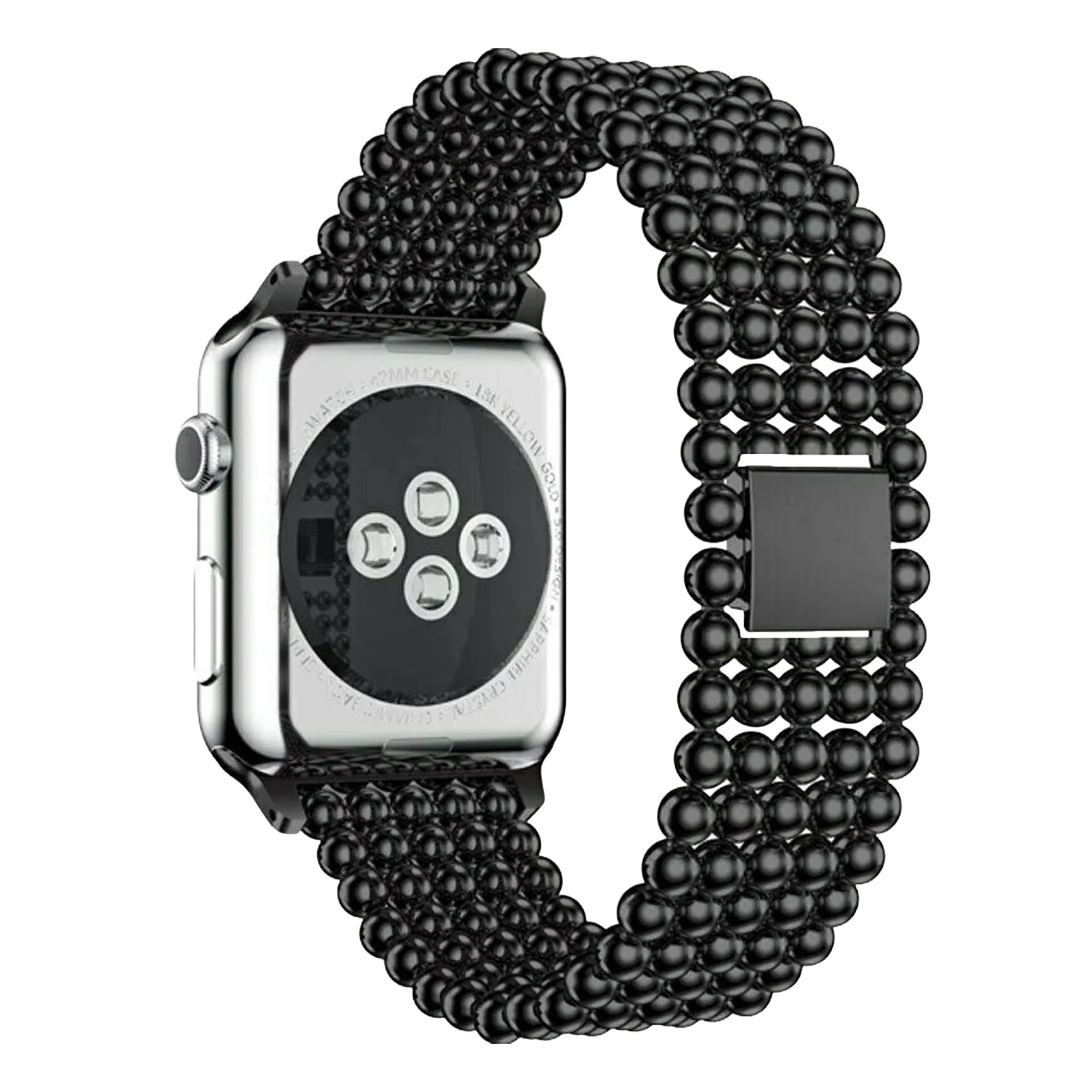 Correa de cuentas acero Apple Watch (negro)