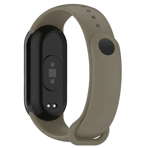 Silicone Strap, dark grey, on a watch, 3/4 rear view