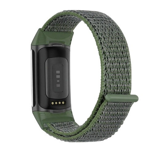 Nylon Strap, green, on a watch, 3/4 rear view