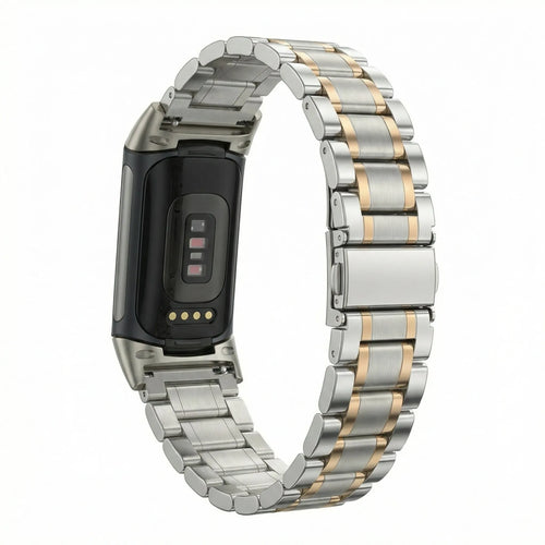 Correa metalica Fitbit Charge 6 (plateada/oro rosa)