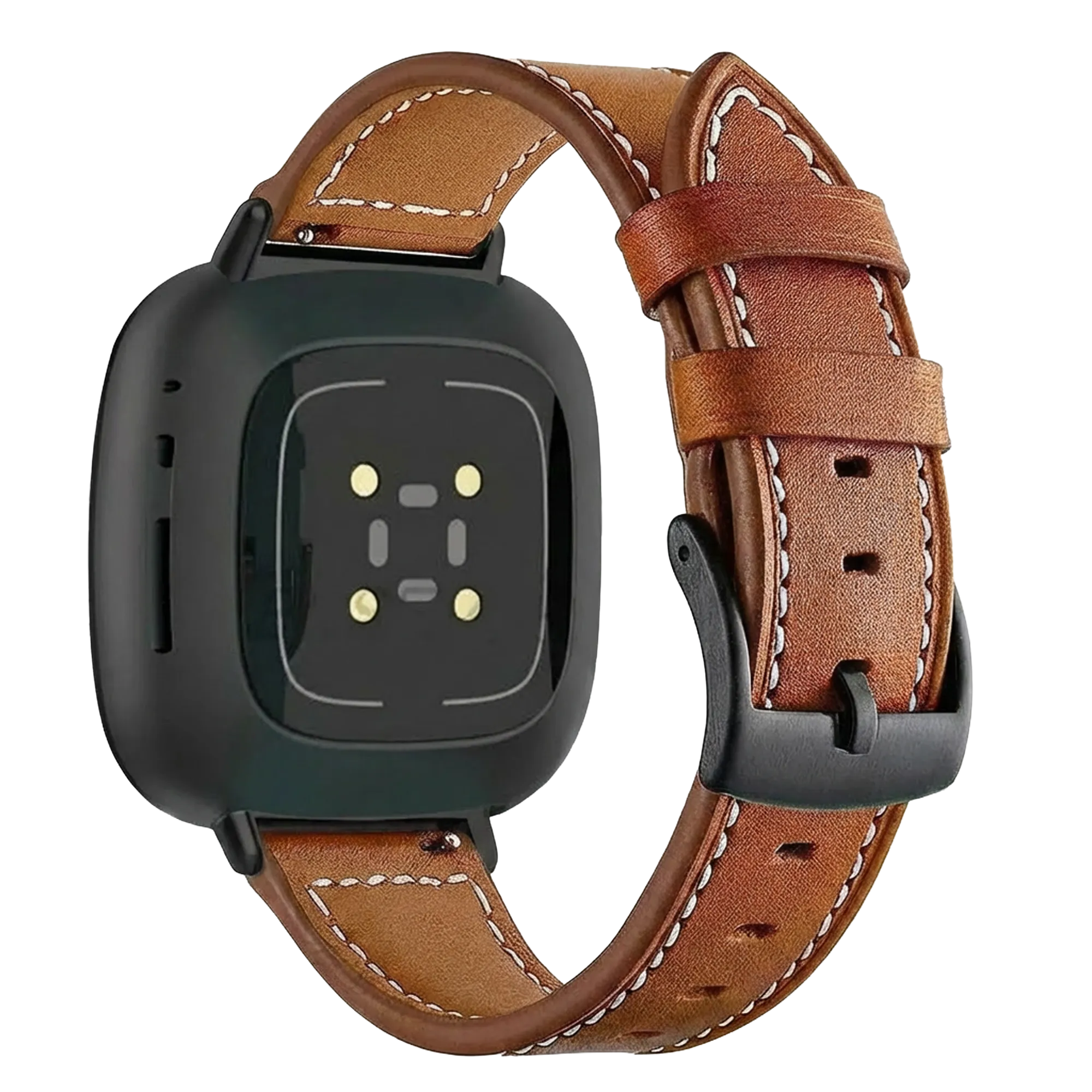 Fitbit Versa 3 Modern Leather Strap (Brown)