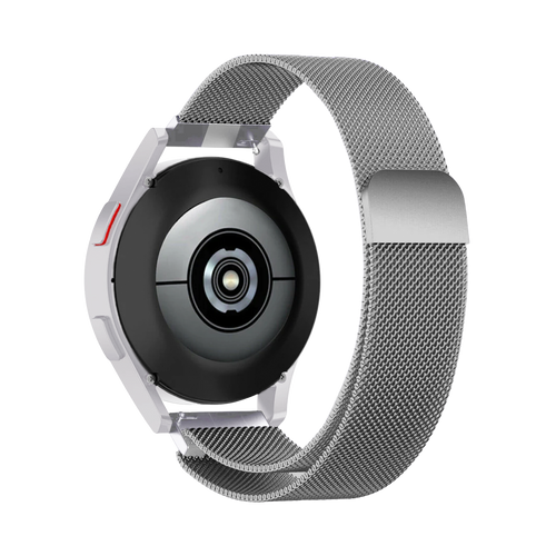 Milanese Strap, titanium, on a watch, 3/4 rear view