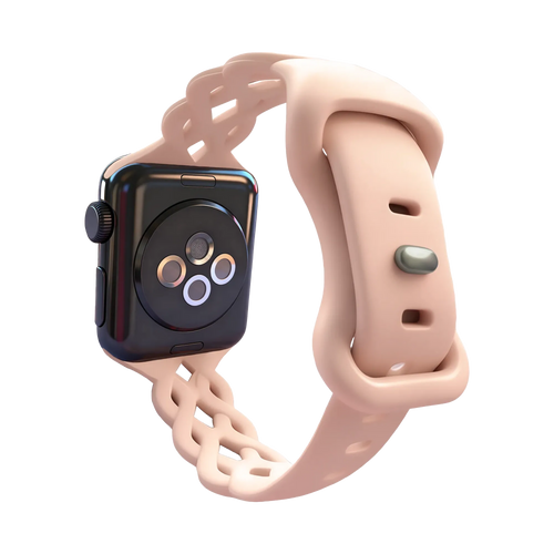 Bandz Apple Watch Silicone Strap 'Braided' (Pink Sand)
