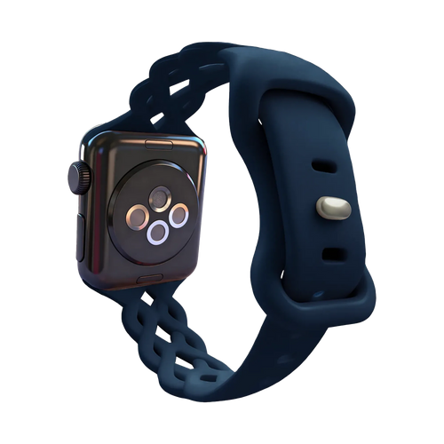 Bandz Apple Watch Silicone Strap 'Braided' (Dark Blue)