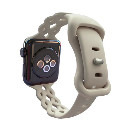 Bandz Correa silicona trenzada Apple Watch (beige claro)
