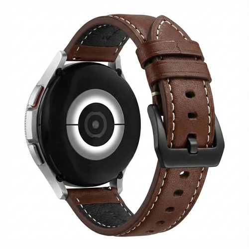 Glossy Leather Strap, on a watch, 3/4 rear view