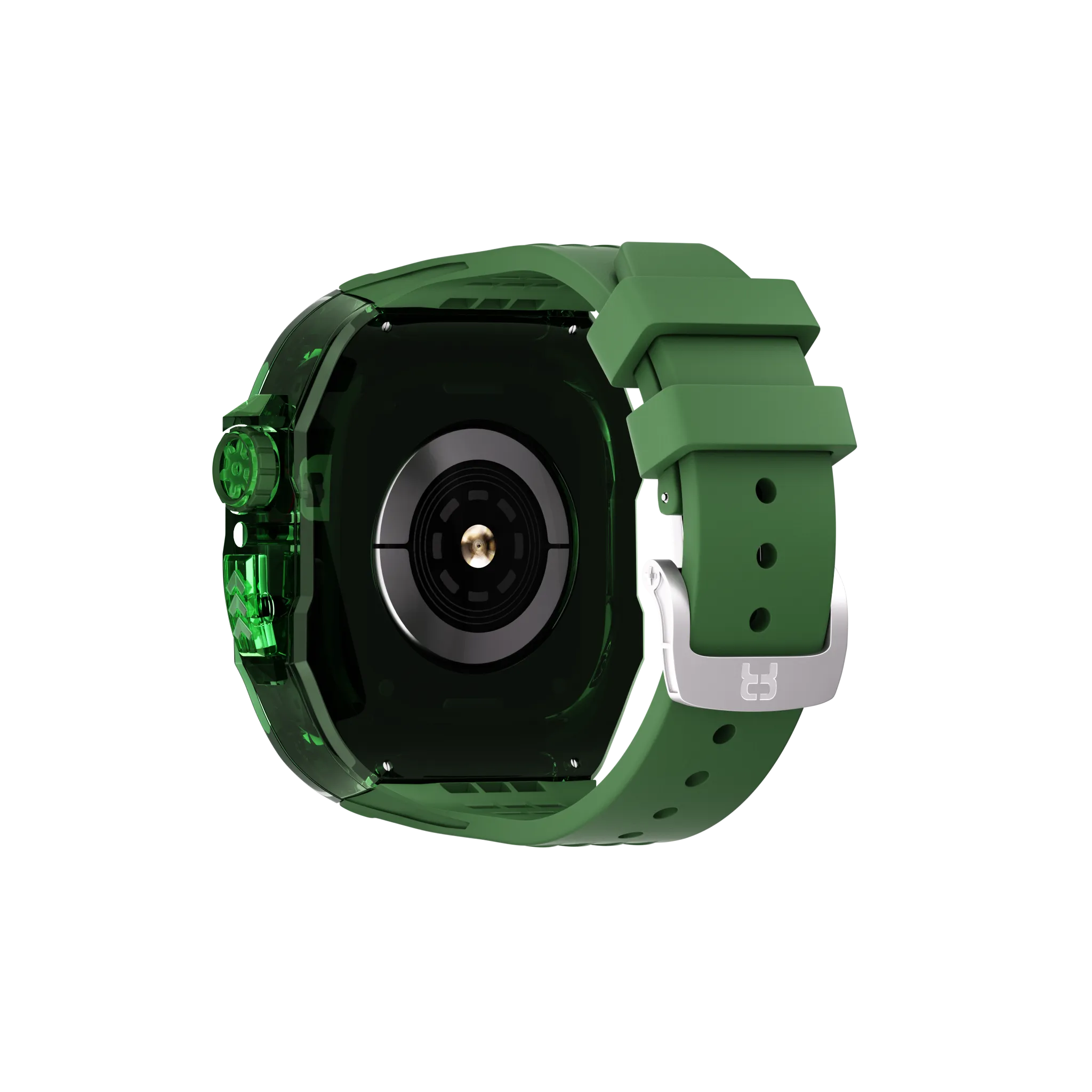 Reqior Funda de polímero con correa de goma Apple Watch 45mm (verde)